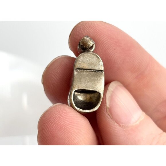 Children's Shoe Silver Toned Rhinestone Accented Vintage Pendant | Charm - Picture 5 of 9